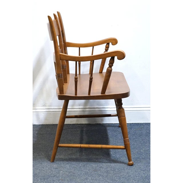 Brown High End Vintage Solid Hard Rock Maple Colonial Early American 35" Bench Settee For Sale - Image 8 of 10