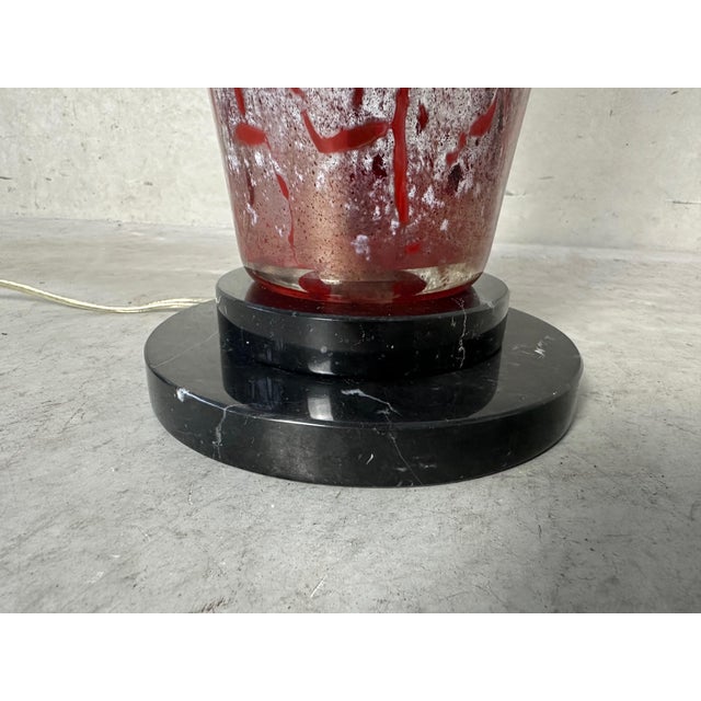 Black Art Deco Table Lamp in Glass For Sale - Image 8 of 10