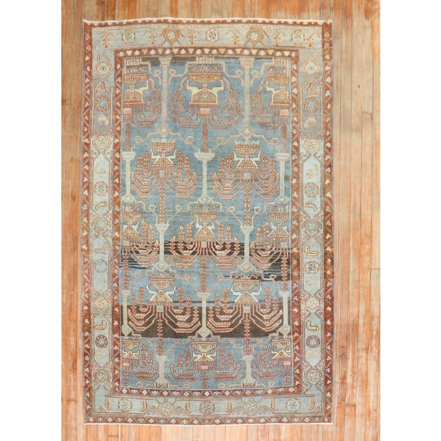 Textile Early 20th Century Zabihi Collection Cypress Persian Malayer Accent Rug - 4'5" x 6'8" For Sale - Image 7 of 8