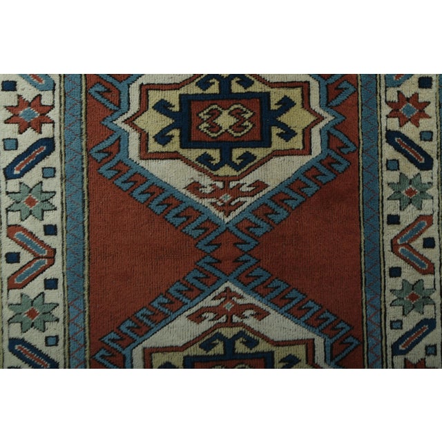 Red 1970s Vintage Turkish Handmade Wool & Cotton Red Area Rug For Sale - Image 8 of 11