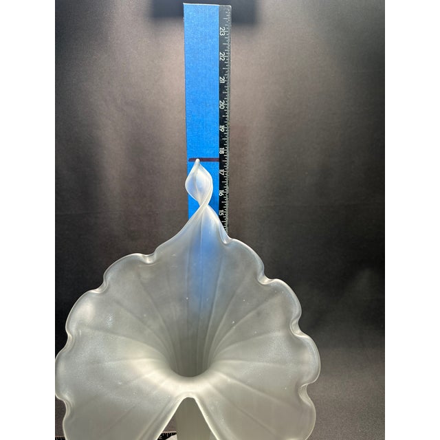 White Mid-Centery Modern Italian Stelvia Frost Glass Jack in the Pulpit Vase For Sale - Image 8 of 10