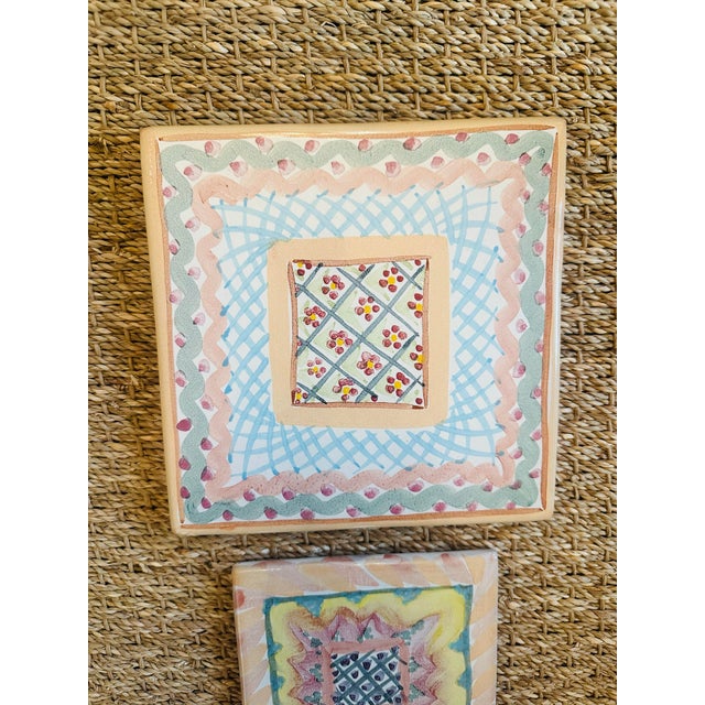 1980s McKenzie Childs Set of Three Trivets For Sale - Image 5 of 8