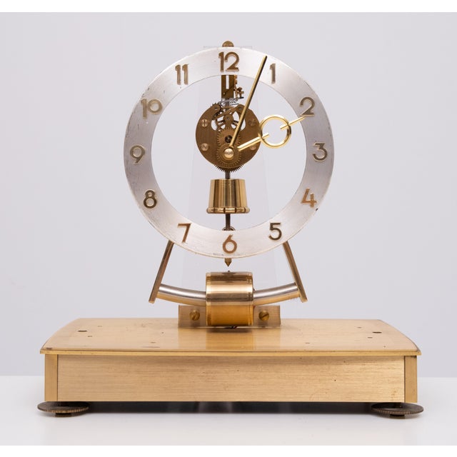 Gold Kundo Brass Electromagnetic Mantel Clock, Germany, 1950s For Sale - Image 8 of 13