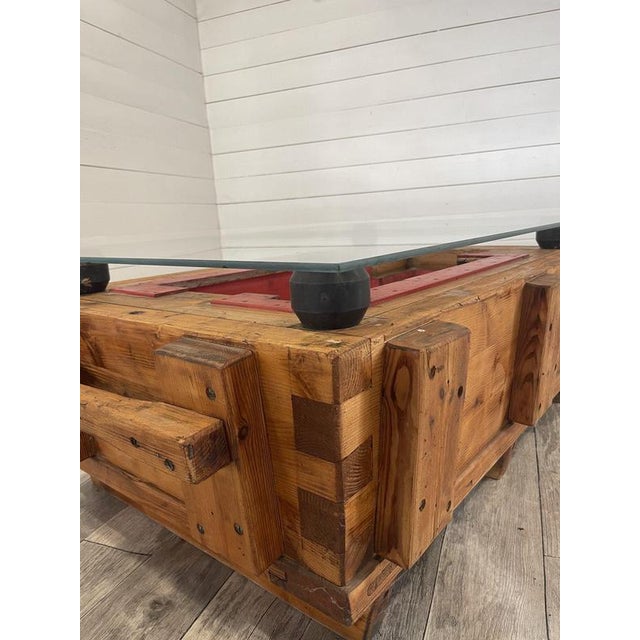Vintage Coffee Table with Glass, 1920s For Sale - Image 9 of 11
