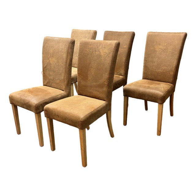 Modern Parsons-Style Dining Chairs, Set of Five For Sale