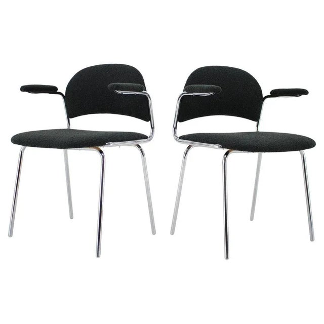 Black Set of Tubular Armchairs, Czechoslovakia, 1970s For Sale - Image 8 of 8