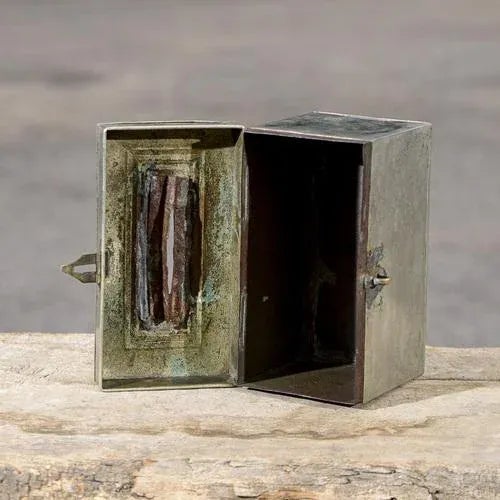 Metal Silver-Plated Metal Piggy Bank For Sale - Image 7 of 9