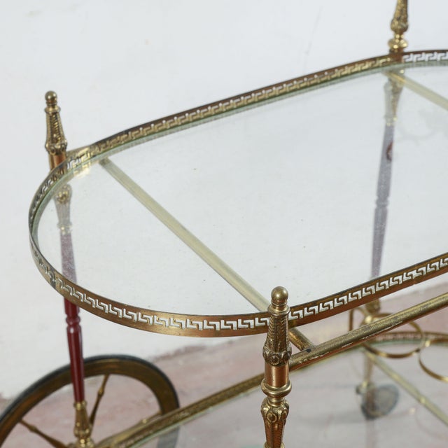 Vintage Serving Trolley with Glass Trays For Sale - Image 6 of 9