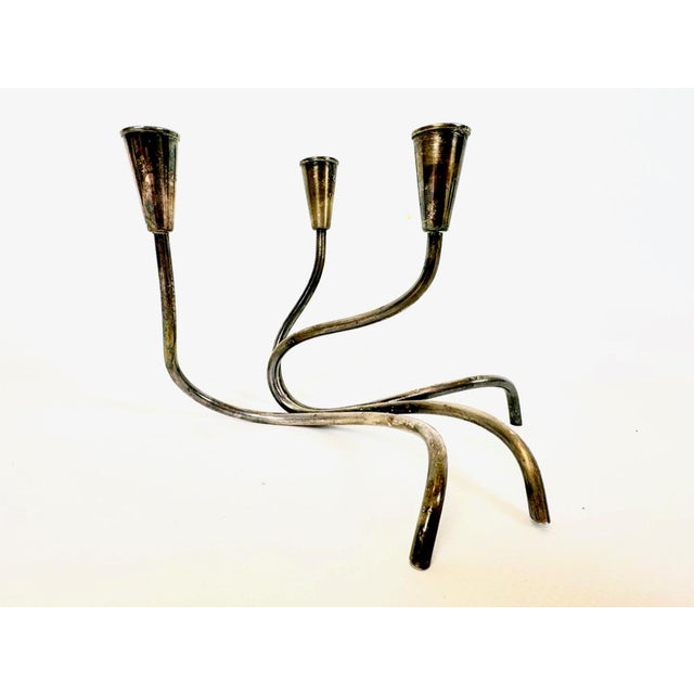 Modern Mid-Century Modern Silver Plated Candlestick by Carl Christensen, 1960s For Sale - Image 3 of 10