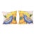 Pair of Linen Throw Pillows With Blue Birds For Sale