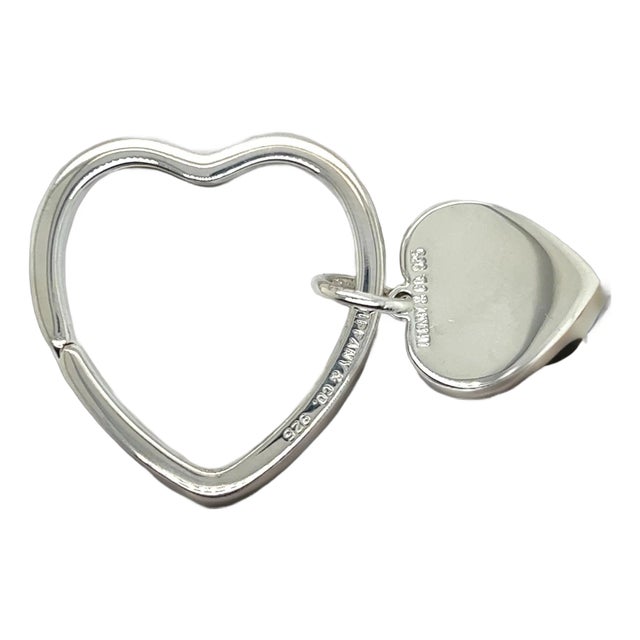 1990s Tiffany & Co Estate Heart Keychain Sterling Silver For Sale