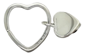 1990s Tiffany & Co Estate Heart Keychain Sterling Silver