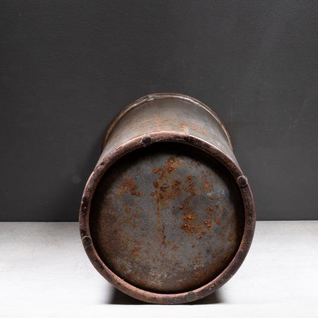 Metal Vintage Heavy Steel Ice Cream Freezer Can –"Ok Candy" Embossed c.1910 For Sale - Image 7 of 8