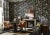 Contemporary Harlequin Grounded Wallpaper in BakedTerracotta/Parchment - a Sample For Sale - Image 3 of 3
