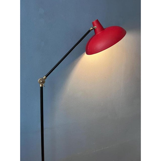 Vintage Red Anvia Floor Lamp by J.J.M. Hoogervorst For Sale - Image 5 of 13