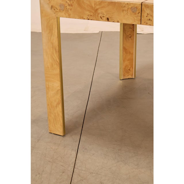 Thomasville Burl Wood Square Dining Table With 2 Leaves For Sale - Image 18 of 18
