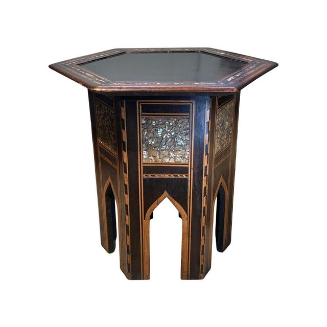 19th Century Moroccan Hexagonal Pedestal Table, 1890s For Sale - Image 14 of 14