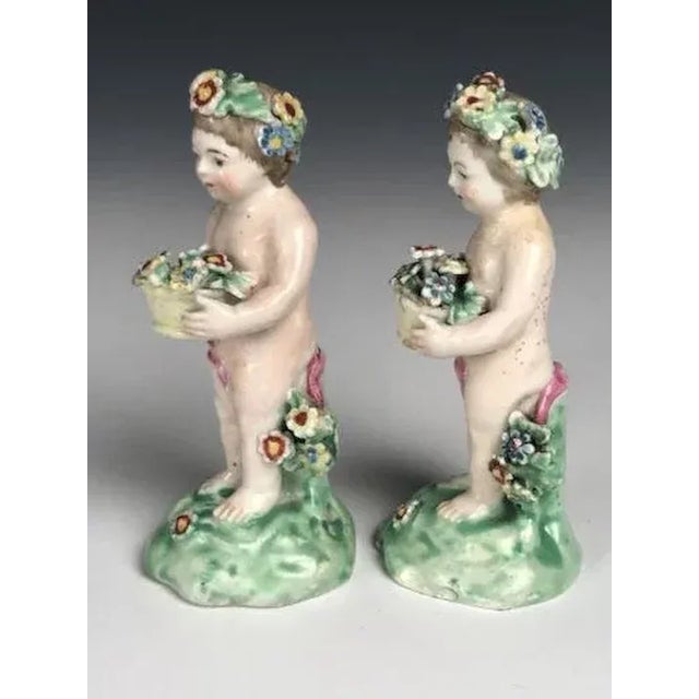 Ceramic 18th Century English George III Chelsea Derby Porcelain Figures of Cherubs - a Pair For Sale - Image 7 of 11