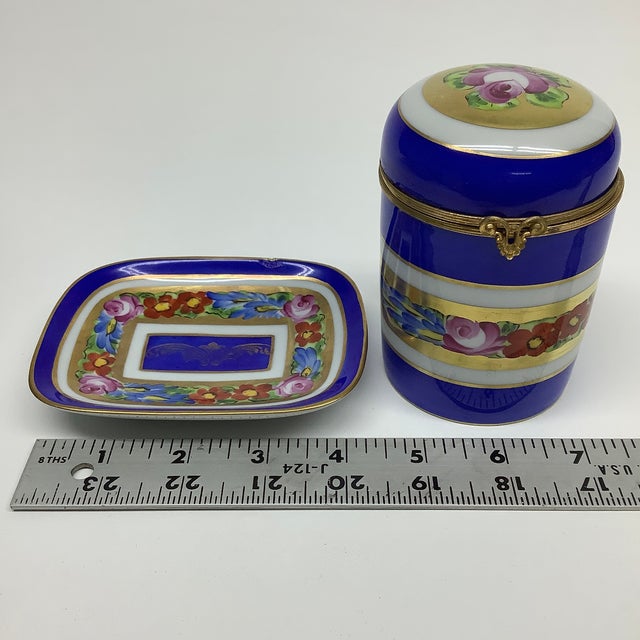 Vintage Limoges Singer Signed Rare Set Ashtray and Cigarette Holder For Sale - Image 12 of 12