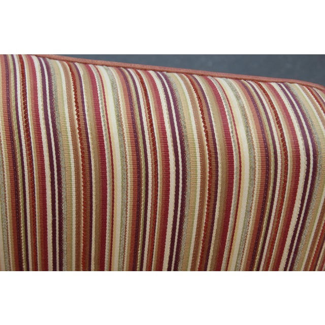 Peach 1970s Style Striped Club Chairs - a Pair For Sale - Image 8 of 12