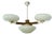Vintage Art Deco Pendant Light in Wood and Glass, 1930s For Sale