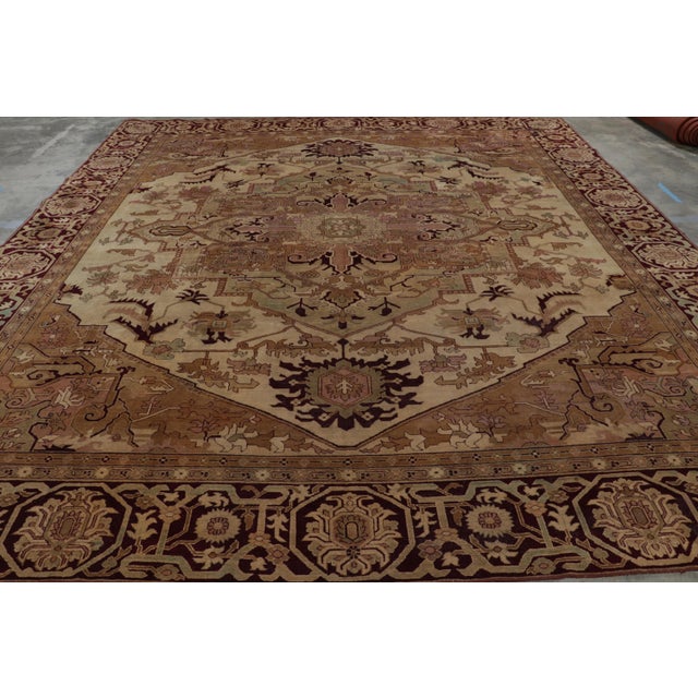 Traditional Antique Amritsar Rug in Beige-Brown Tones With Floral Medallion - Rug & Kilim For Sale - Image 3 of 10