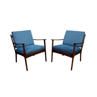 1950s Vintage Ole Wanscher Lounge Chairs- A Pair For Sale