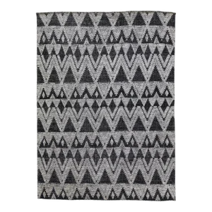 Modern Apadana's Safi Collection Handmade Charcoal and Gray Designed Wool Rug