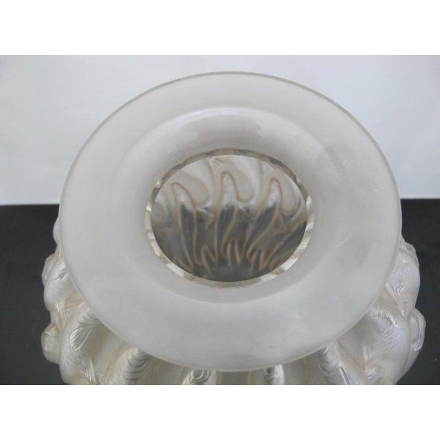 Rene Lalique France Marisa Fish Smoky Sepia Tone Art Deco Glass 9 1/2" Vase For Sale - Image 14 of 17