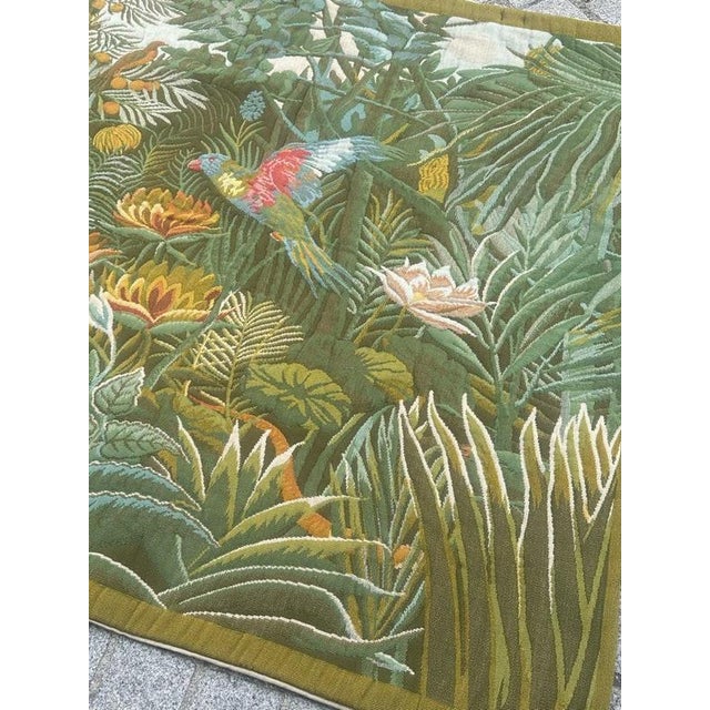 Vintage French Tropical Forest Jacquard Tapestry, 1950s For Sale - Image 13 of 18