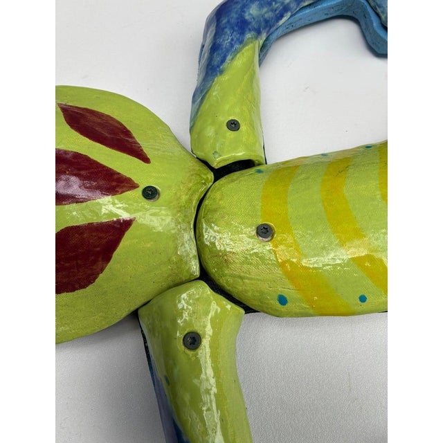 Contemporary Monumental Glazed Ceramic Gecko Wall Sculpture by Rexx Fischer, Florida Artist For Sale - Image 3 of 6