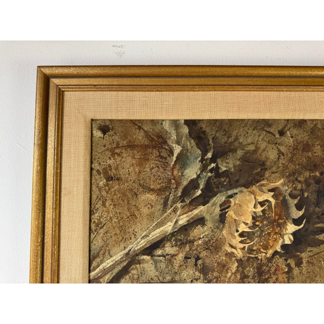 1970s Vintage William Preston Floral Still Life – Watercolor on Board, Framed For Sale - Image 4 of 9