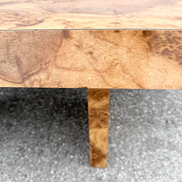 Vintage Postmodern Burlwood Laminate Rectangular Dining Table For Sale - Image 4 of 11