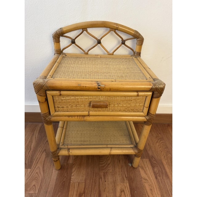 French Rattan Bedside Tables, 1960s, Set of 2 For Sale - Image 8 of 10