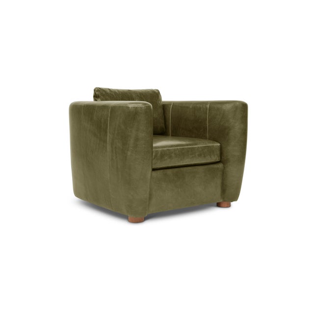 Casa Cosima Harris Chair, Jade Leather For Sale - Image 4 of 4