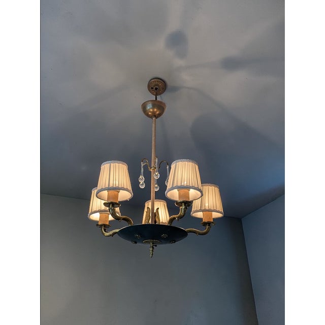 Traditional Vintage Chandelier by Paavo Tynell for Oy Taito Ab, 1930s For Sale - Image 3 of 18