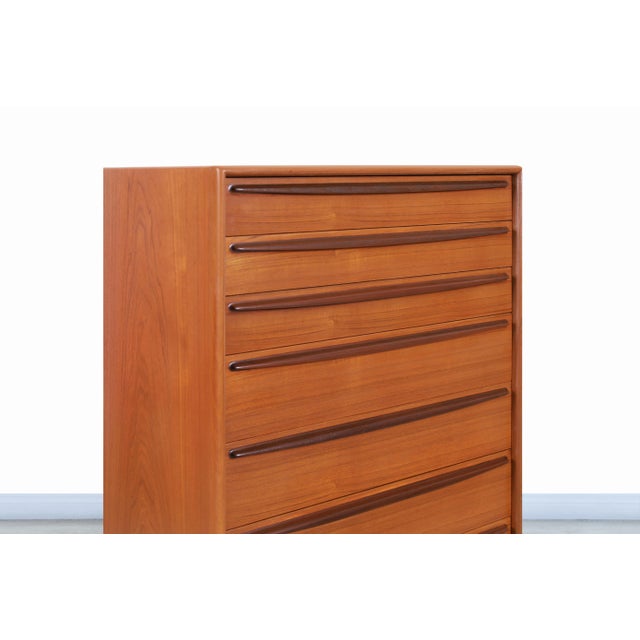Mid-Century Modern Danish Modern Teak Highboy / Chest of Drawers by Svend A. Madsen, 1960s For Sale - Image 3 of 9