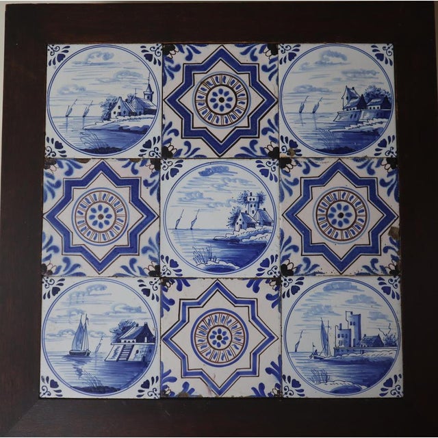 Art Deco Delft Oak Table with 18th-Century Tiles, 1930s For Sale - Image 10 of 13