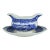 Antique English Mason Blue-and-White Transferware Gravy Boat and Stand For Sale