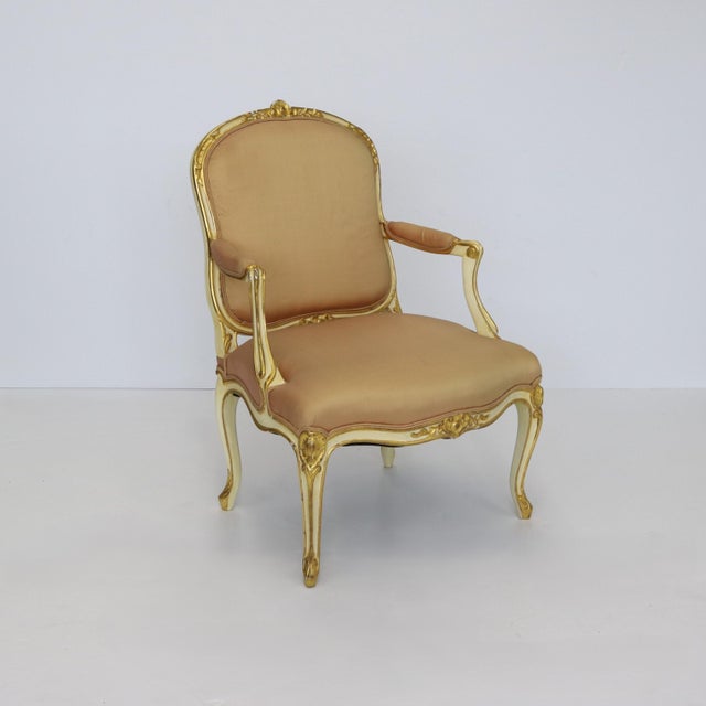 Wood 18th Century Fine Pair of Louis XV First Revival Armchairs For Sale - Image 7 of 9