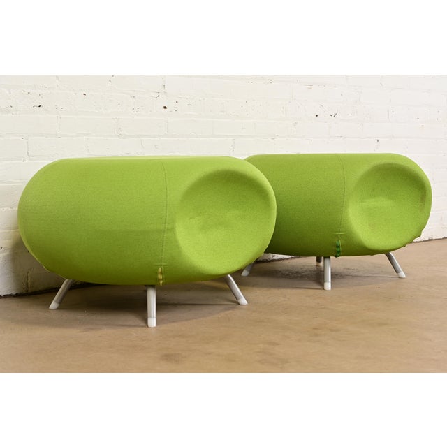 Herman Miller Modern Pebble Scalloped Stools or Ottomans by Allermuir, Pair For Sale - Image 4 of 10