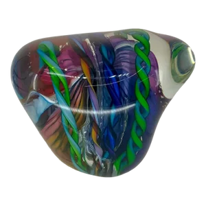 Large Hand Blown Glass Paperweight by Tom Bloyd