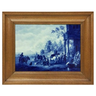 Delft Plaque After a Painting by Philips Wouwerman from Porceleyne Fles For Sale