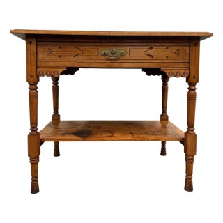 Antique Victorian Eastlake Aesthetic Movement Walnut Library Table Console For Sale