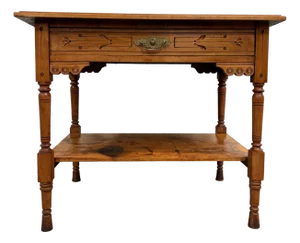 Antique Victorian Eastlake Aesthetic Movement Walnut Library Table Console
