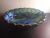 Blue 1940s Indiana Carnival Glass Iridiscent Harvest Pattern Footed Oval Bowl For Sale - Image 8 of 8