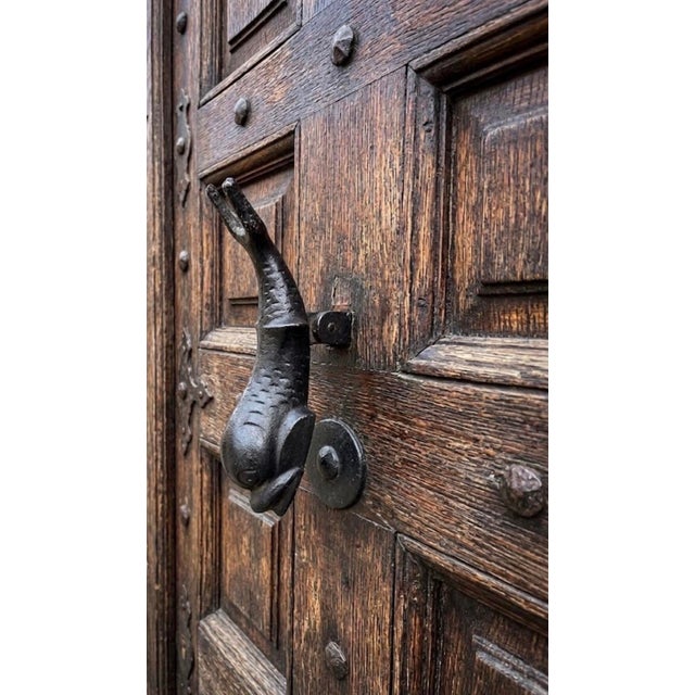 Vintage Cast Iron Fish & Dolphin Architectural Door Knocker For Sale - Image 10 of 12