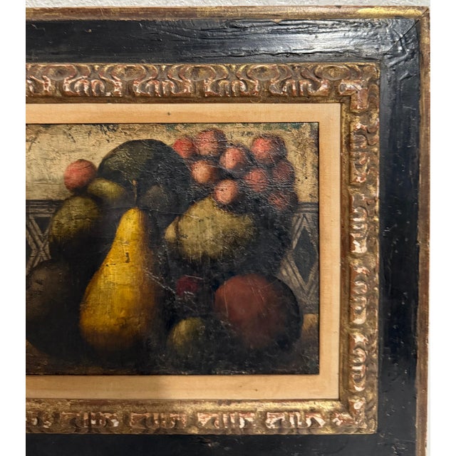 Mid 20th Century Philippe Auge, French Surrealist Oil Painting Pears, Fruits Textured Still Life Art Deco Style For Sale - Image 5 of 9