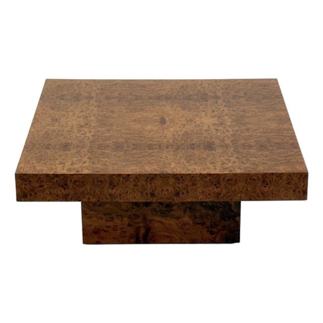 Square Coffee Table by Fratelli Turri with Burl Wood, 1970s For Sale