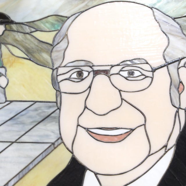 1970s Large Stained Glass Portrait 1970s For Sale - Image 5 of 6